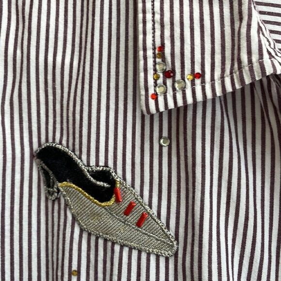 VINTAGE‎ BOBBIE BROOKS BLOUSE WITH APPLIQUÉD SHOES - Picture 4 of 10